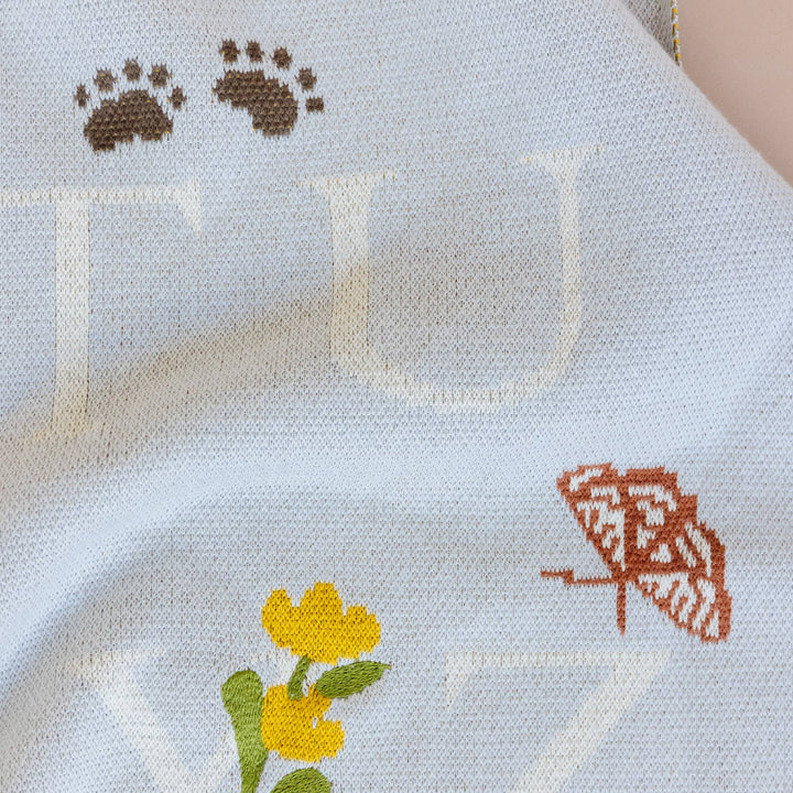 The Blueberry Hill Baby ABC Woodland Blanket Baby Organic Cotton Back to School Kid