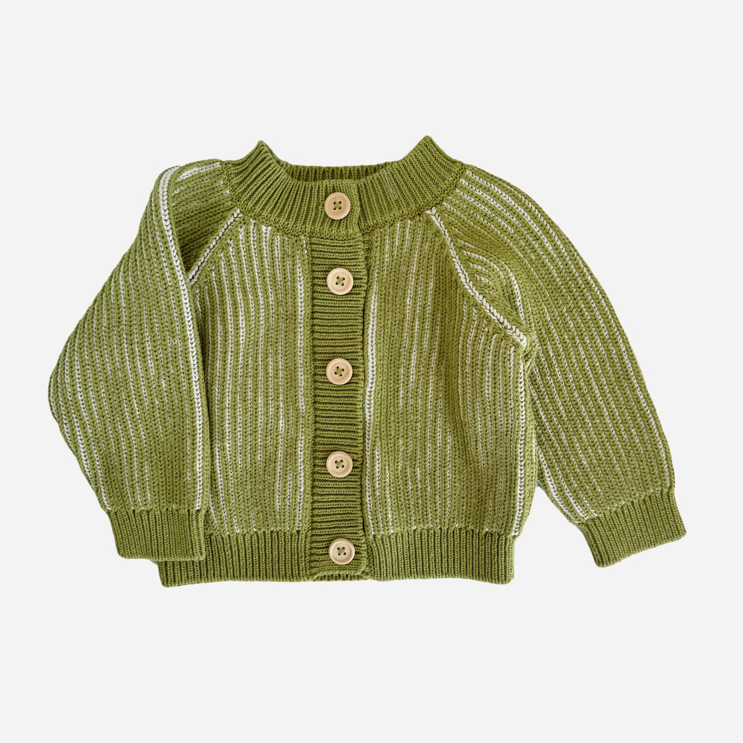 The Blueberry Hill Baby Cotton Brioche Cardigan Green Baby Kid Apparel Golf Patrick