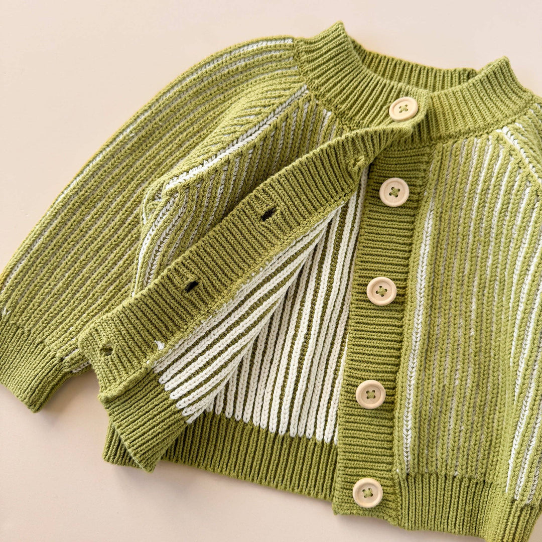 The Blueberry Hill Baby Cotton Brioche Cardigan Green Baby Kid Apparel Golf Patrick