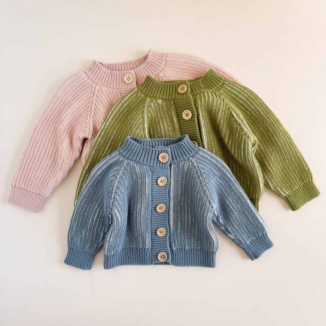 The Blueberry Hill Baby Cotton Brioche Cardigan Green Baby Kid Apparel Golf Patrick