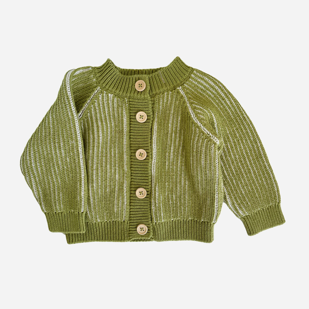 The Blueberry Hill Baby Green / NB 3-6m Cotton Brioche Cardigan Green Baby Kid Apparel Golf Patrick