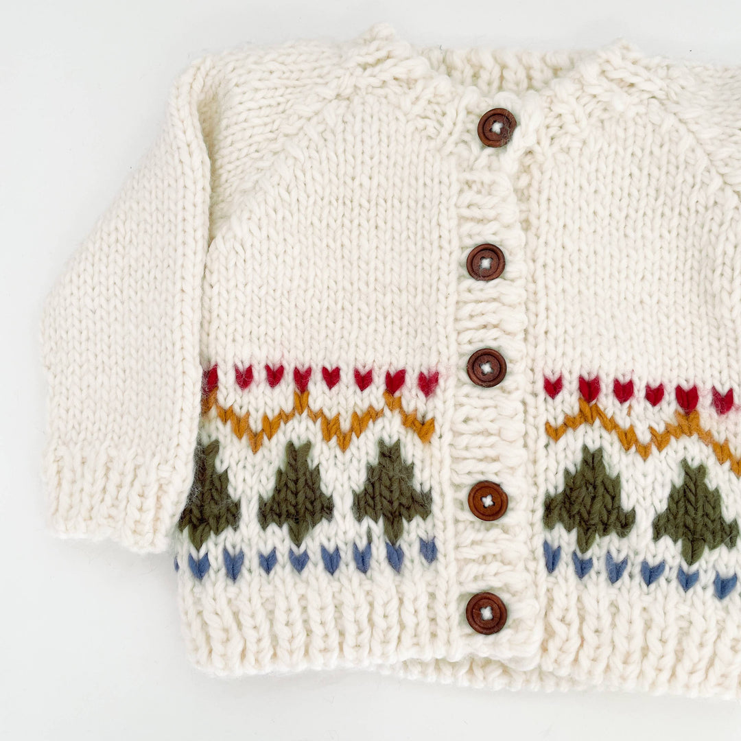 The Blueberry Hill Baby Holiday Tree Fair Isle Cardigan Kids Baby Sweater Winter