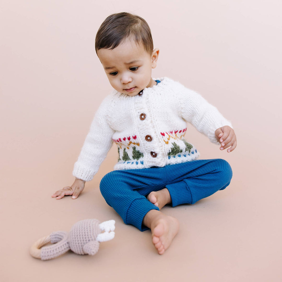 The Blueberry Hill Baby Holiday Tree Fair Isle Cardigan Kids Baby Sweater Winter