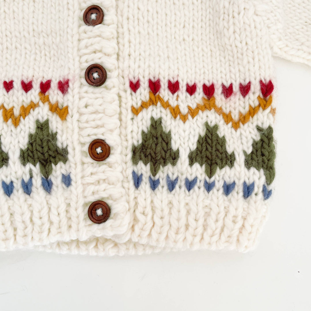 The Blueberry Hill Baby Holiday Tree Fair Isle Cardigan Kids Baby Sweater Winter