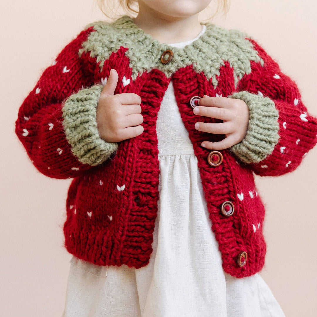 The Blueberry Hill Baby Strawberry Cardigan Baby Kid Fall Winter Halloween Costume
