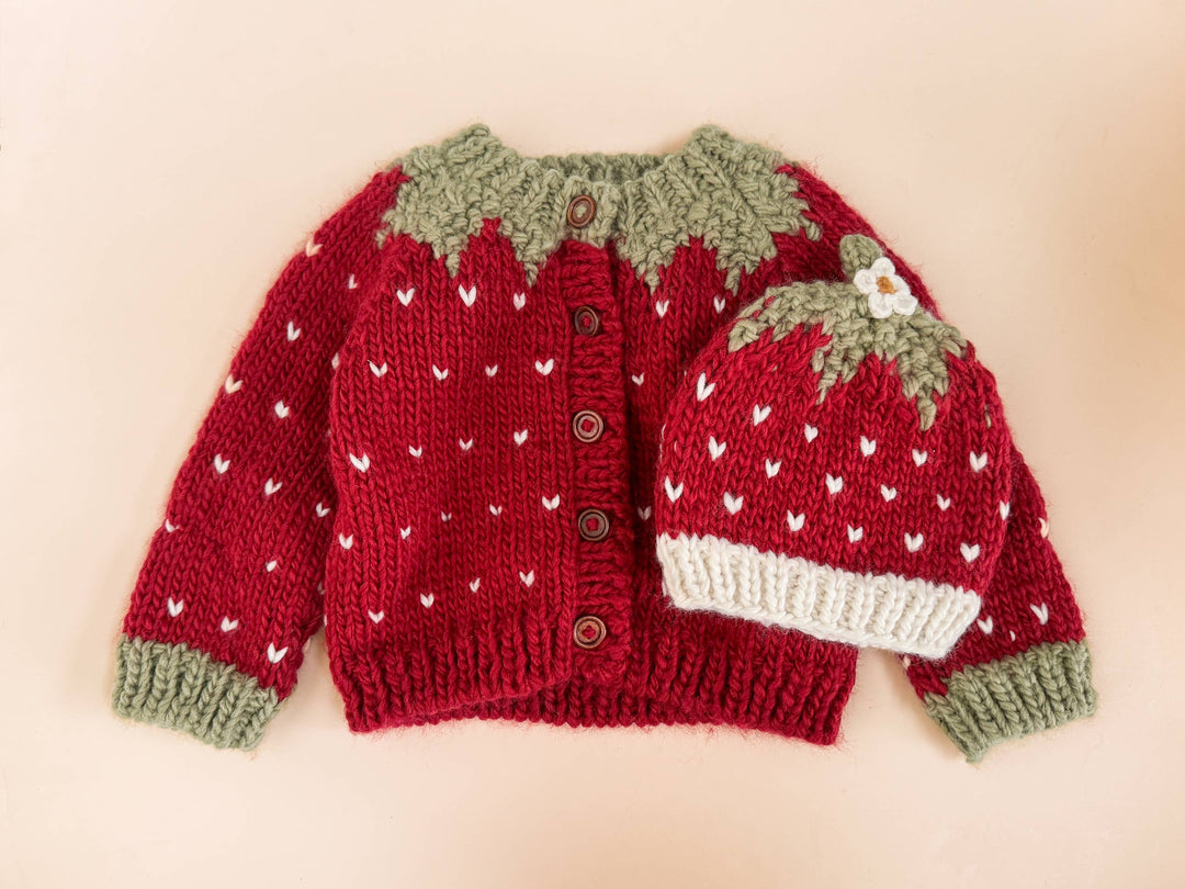 The Blueberry Hill Baby Strawberry Cardigan Baby Kid Fall Winter Halloween Costume