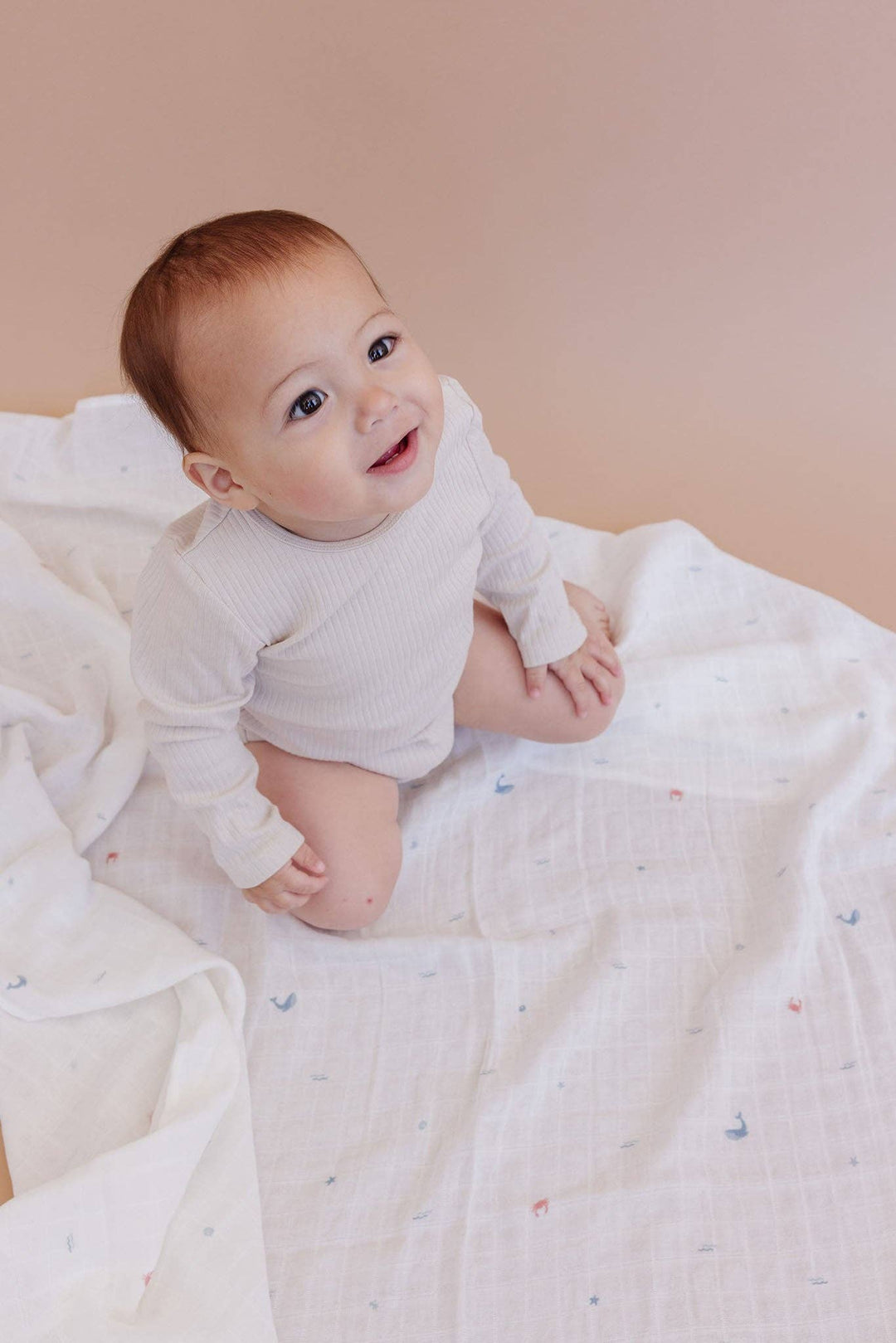The Blueberry Hill Baby Swaddle Nautical Ocean Baby Organic Muslin Blanket
