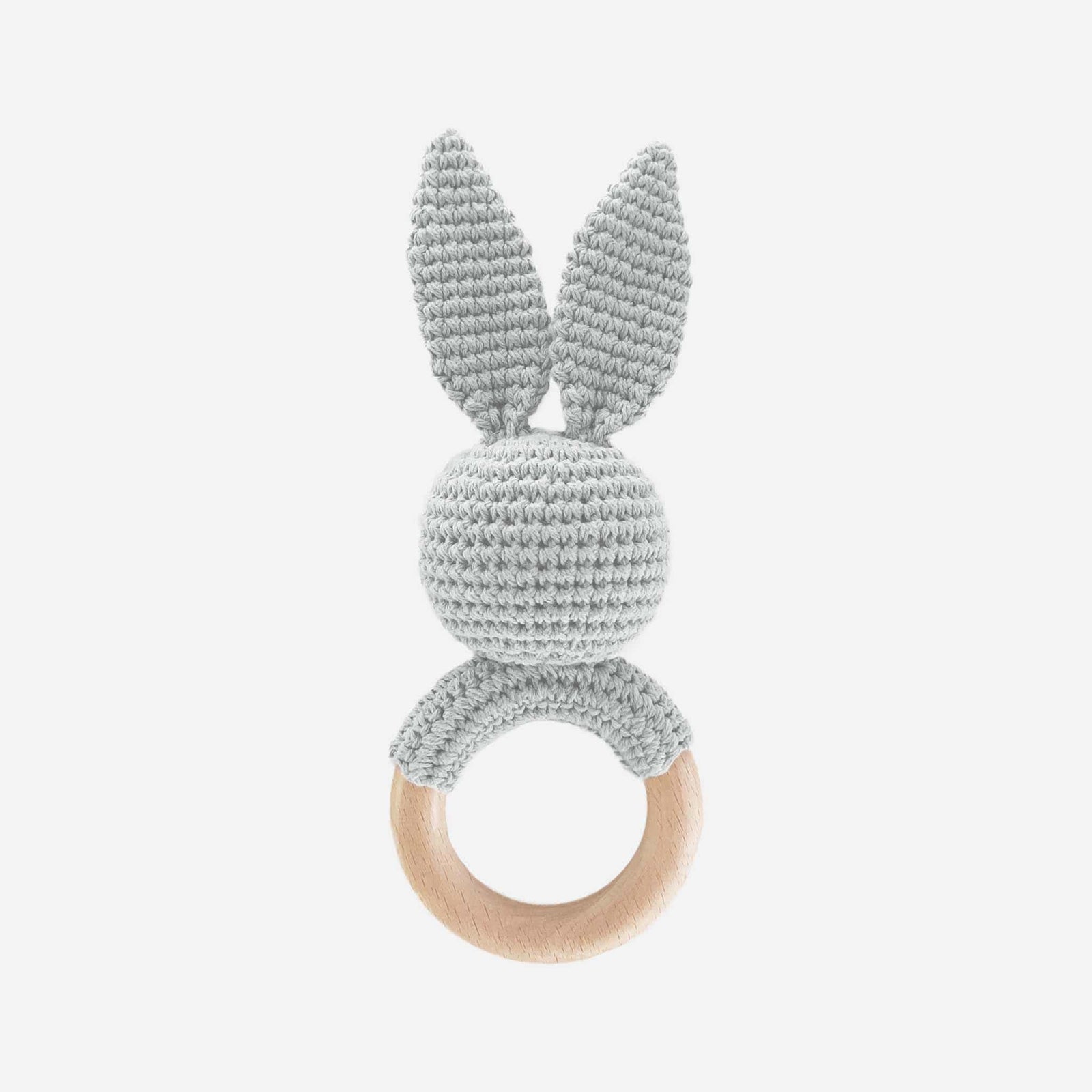 The Blueberry Hill Baby Teether Bunny Grey Rattle