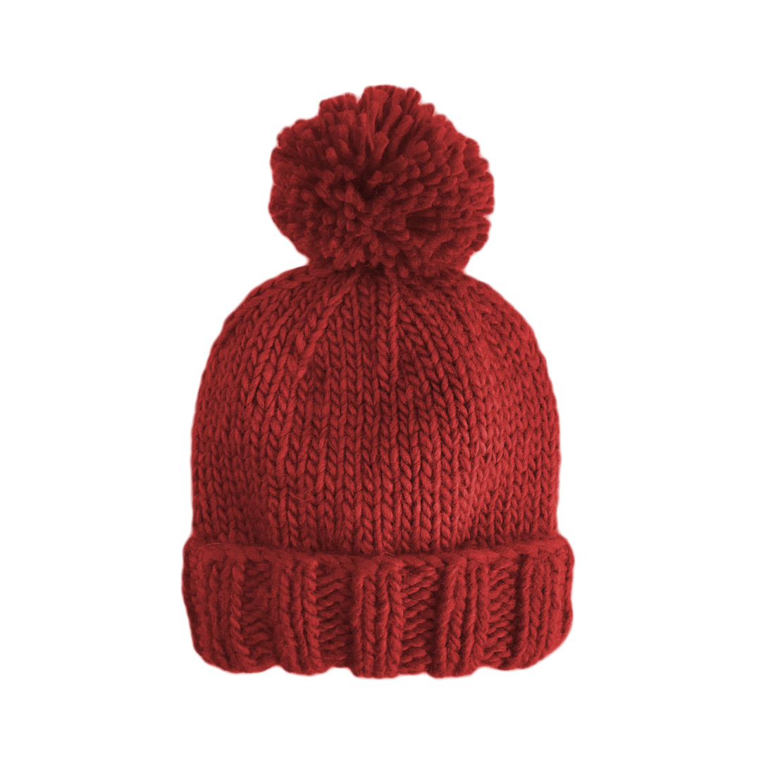 The Blueberry Hill Hat M; 2-5Y Classic Pom Hat, Red | Kids & Baby Christmas Valentines