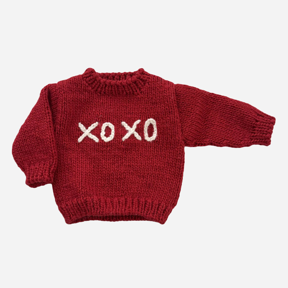 The Blueberry Hill Sweater M; 2-3Y XOXO Sweater, Red | Baby & Kid Love Valentine's Sweater