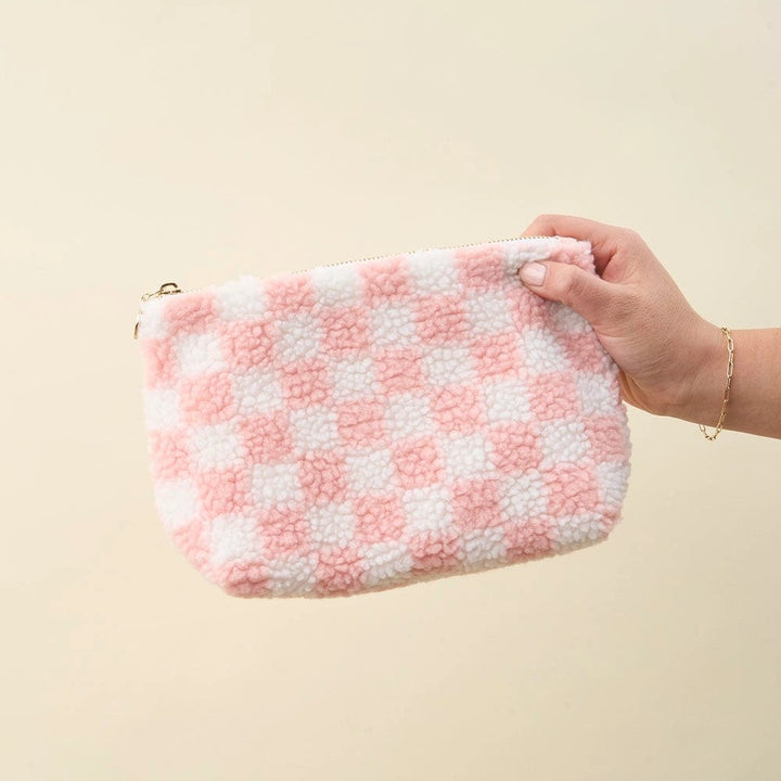 The Darling Effect Bags Teddy Pouch-Check Blush