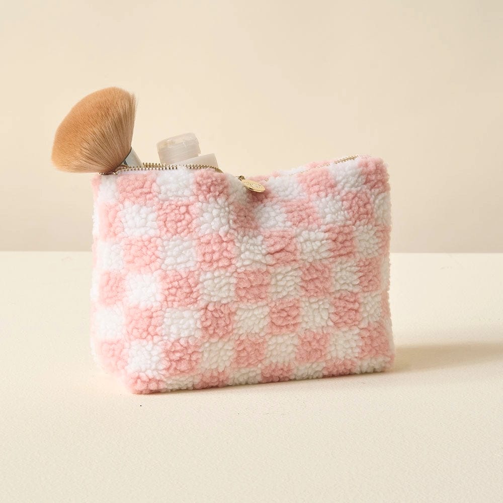 The Darling Effect Bags Teddy Pouch-Check Blush