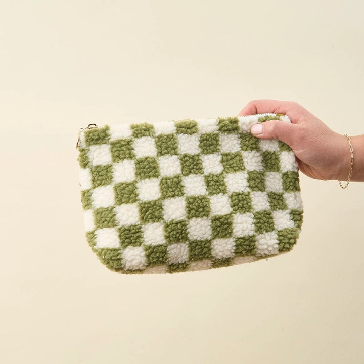 The Darling Effect Bags Teddy Pouch-Check Green