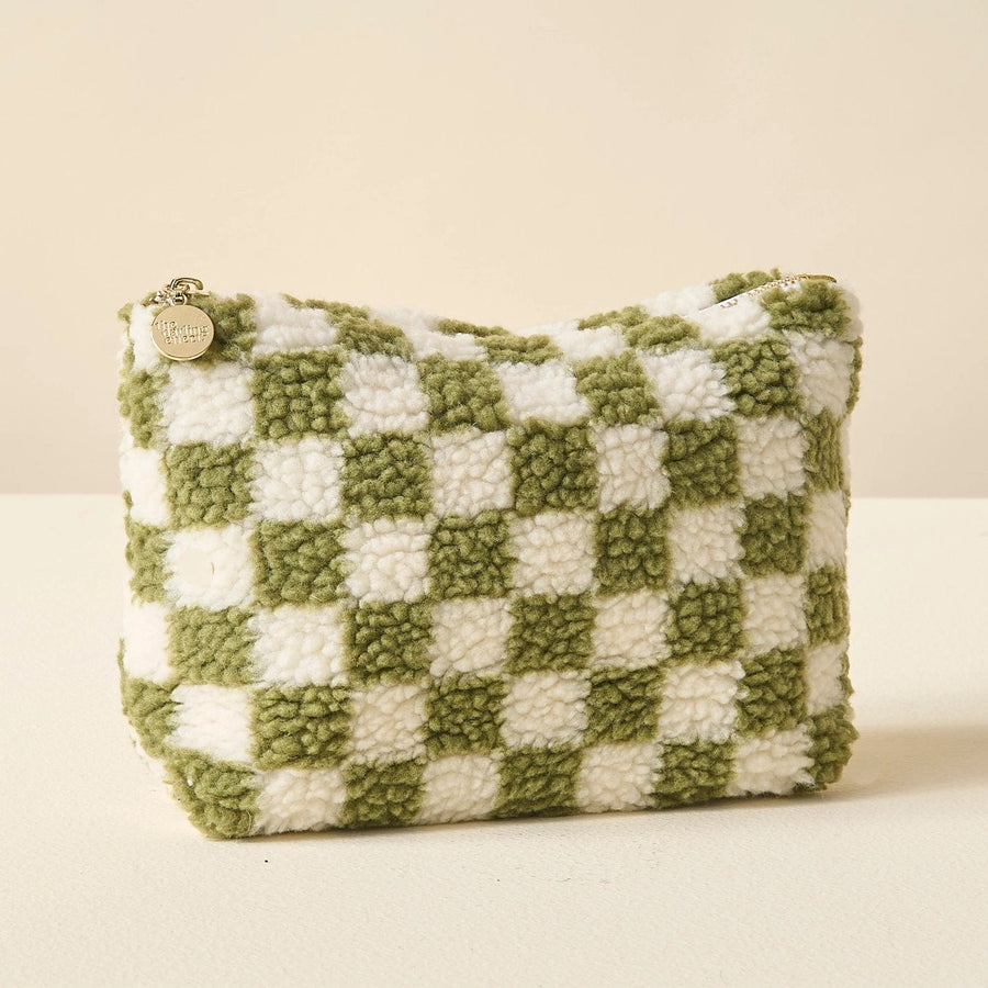 The Darling Effect Bags Teddy Pouch-Check Green