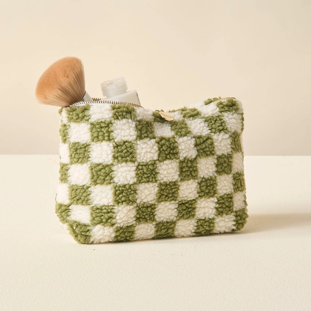 The Darling Effect Bags Teddy Pouch-Check Green