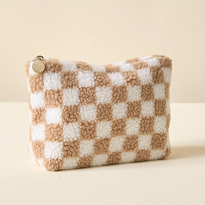 The Darling Effect Bags Teddy Pouch-Check Tan