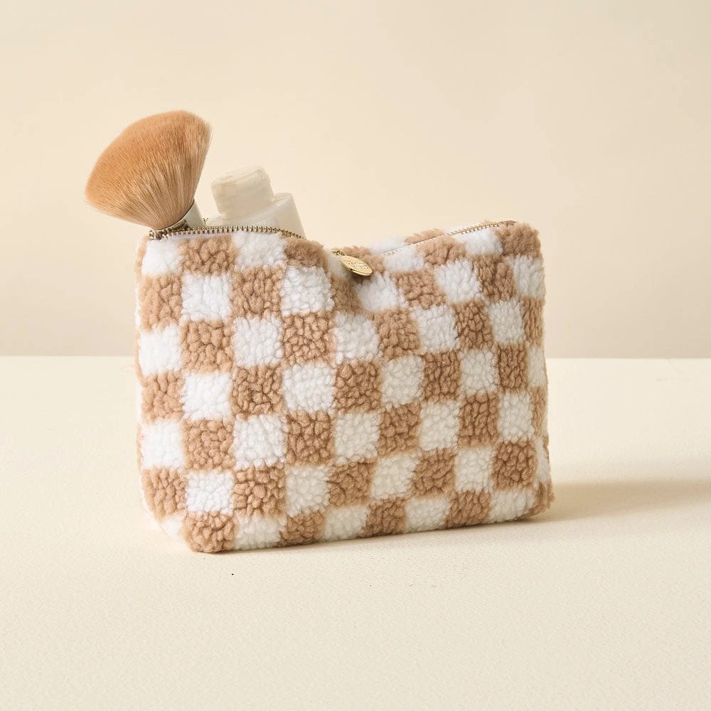 The Darling Effect Bags Teddy Pouch-Check Tan