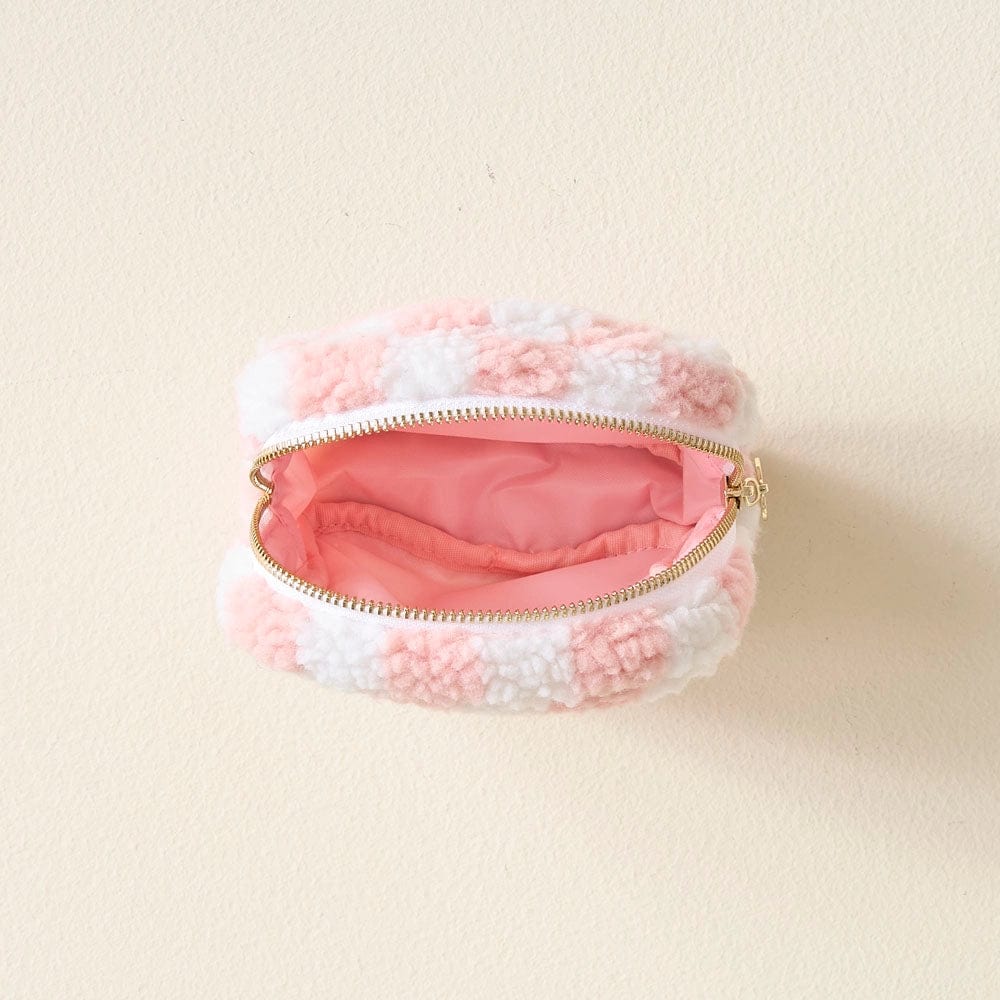 The Darling Effect Bags Teddy Pouch-Square Check Blush