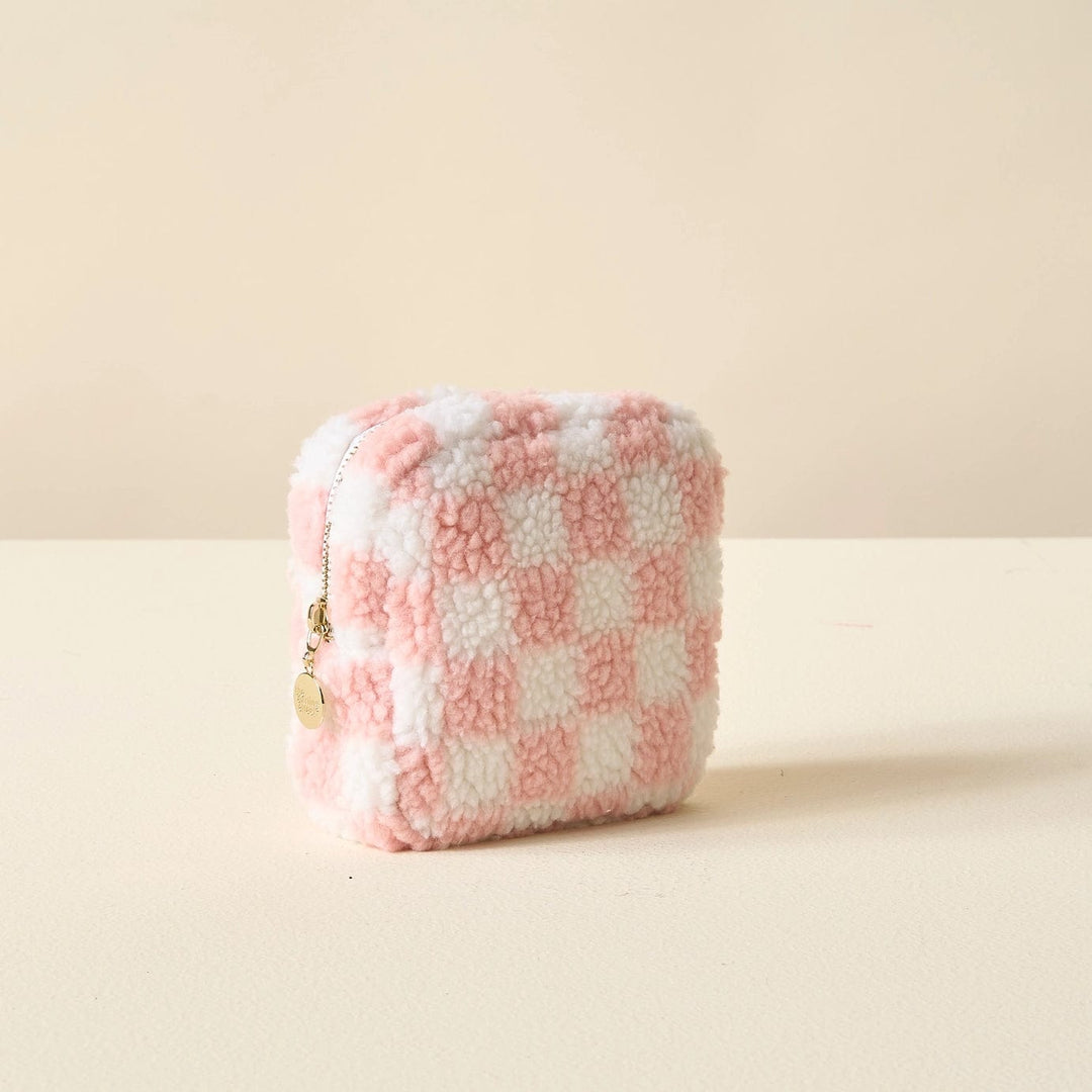 The Darling Effect Bags Teddy Pouch-Square Check Blush