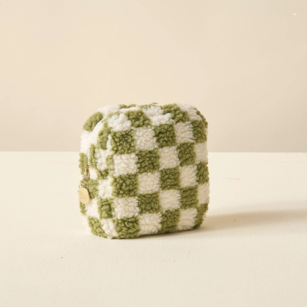 The Darling Effect Bags Teddy Pouch-Square Check Green