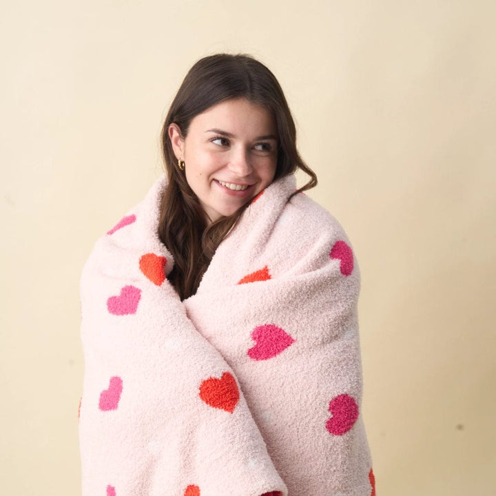 The Darling Effect Blanket Cozy Dreams Luxe Blanket-Lil' Hearts