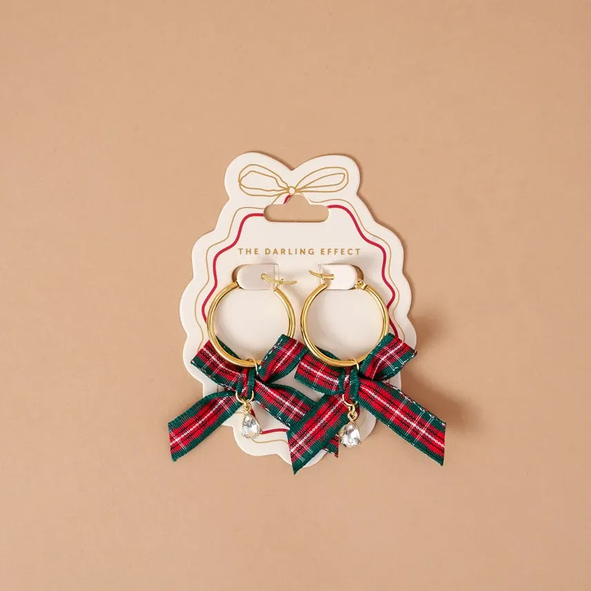 The Darling Effect Fashion Signature Hoop Earrings - Dressed in Plaid