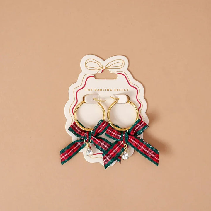 The Darling Effect Fashion Signature Hoop Earrings - Dressed in Plaid