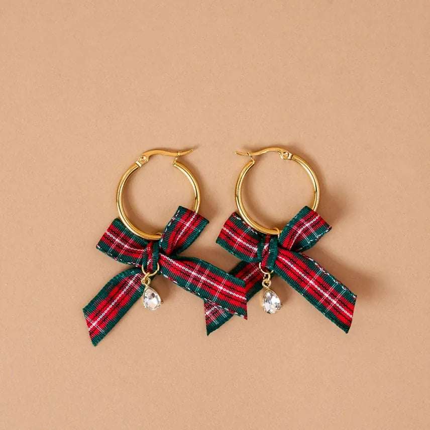 The Darling Effect Fashion Signature Hoop Earrings - Dressed in Plaid