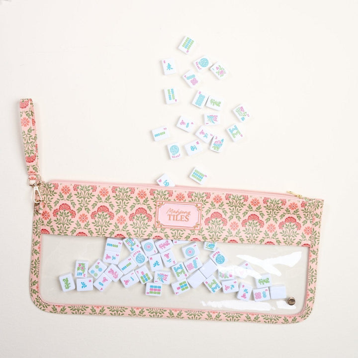 The Darling Effect Gifts Everbloom Dusty Rose Mahjong Tile Keeper Pouch