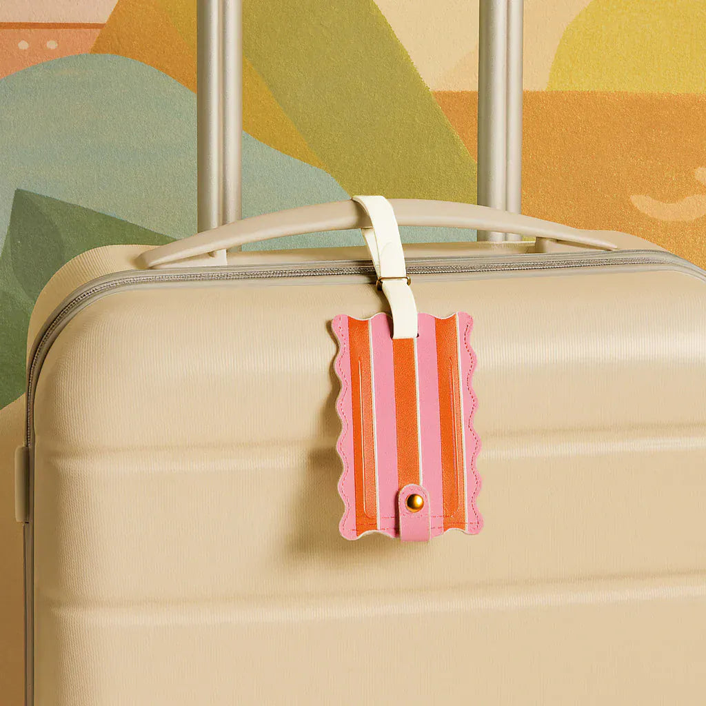 The Darling Effect Gifts Jetsetter Luggage Tag - Sicily Stripes Pink