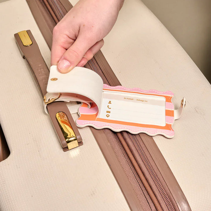 The Darling Effect Gifts Jetsetter Luggage Tag - Sicily Stripes Pink