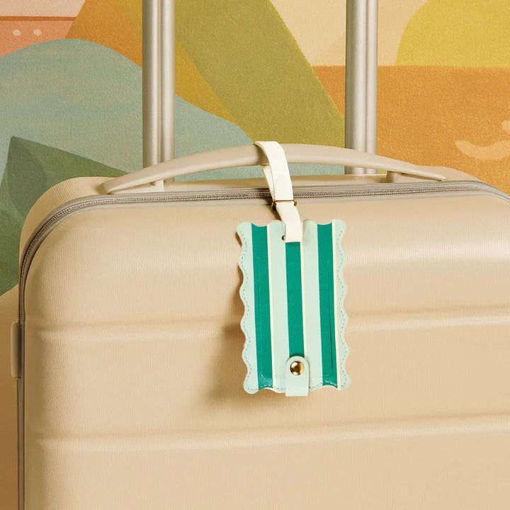 The Darling Effect Gifts Jetsetter Luggage Tag - Sicily Stripes Teal