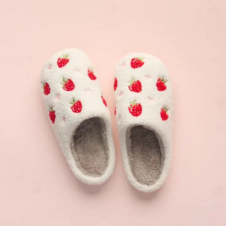 The Darling Effect Slipper Fuzzy Slippers - Strawberries