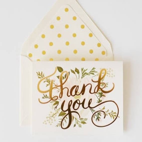 The First Snow Boxed Cards Thank You Gold Script Box - of 8 Cards
