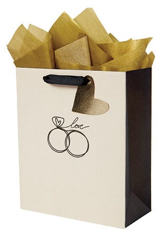 The Gift Wrap Company Gift Bag Black Crème Rings Medium Gift Bag