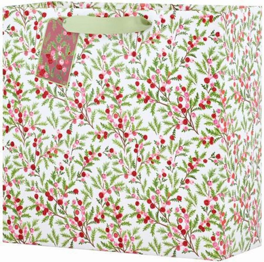 The Gift Wrap Company Gift Bags Sweet Berry Branches Large Square Gift Bag