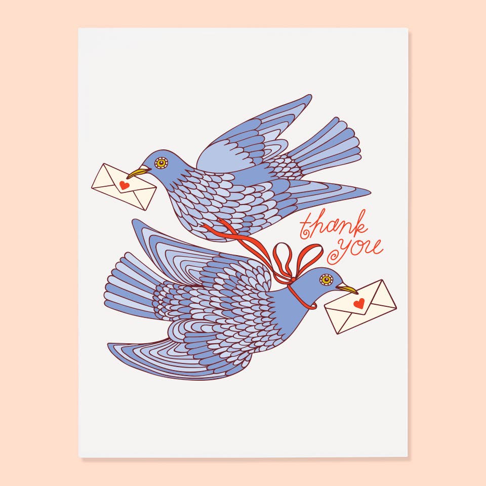 The Good Twin Cards Carrier Pigeon Thanks Card
