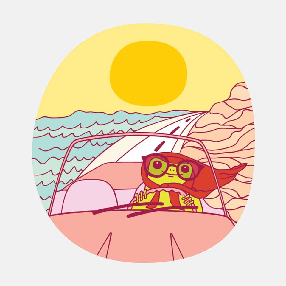 The Good Twin Cards Driving Froggy Sticker