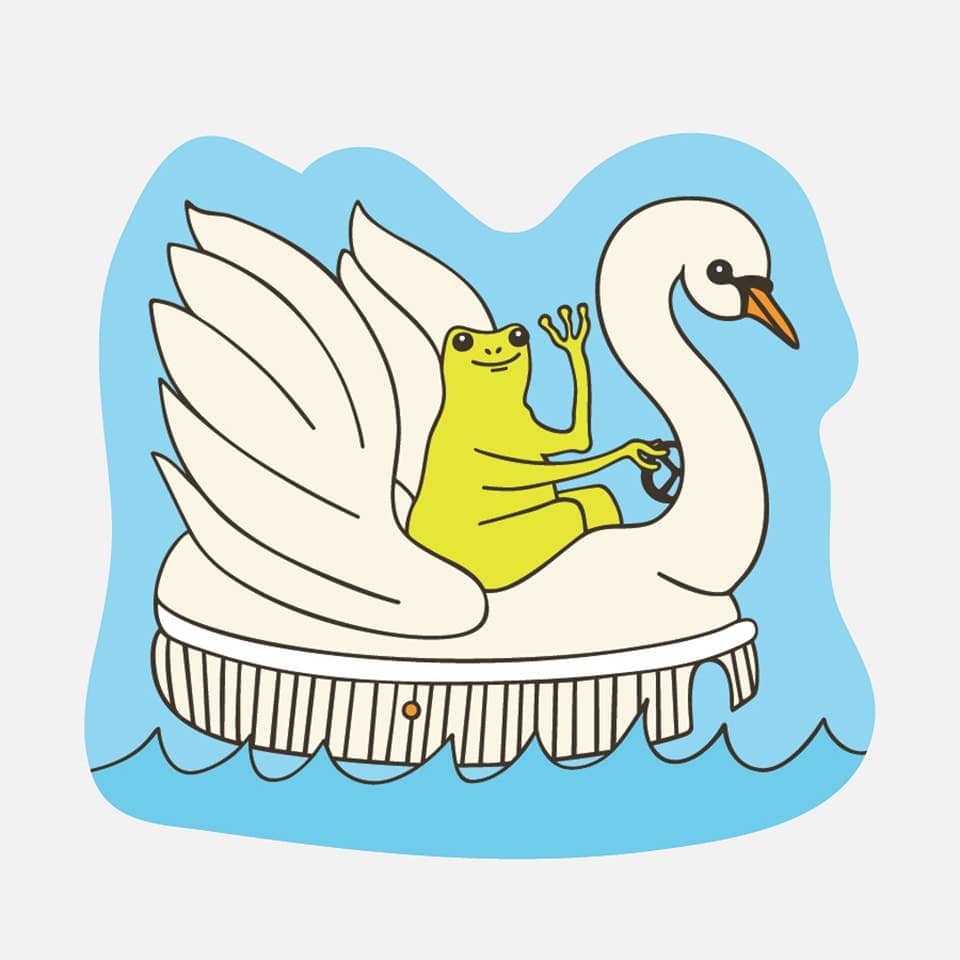 The Good Twin Cards Swan Froggy Sticker