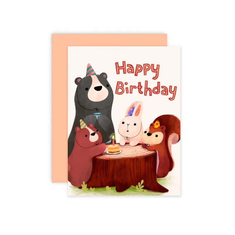 The Little Red House Greeting Card Forest Animals Birthday Card