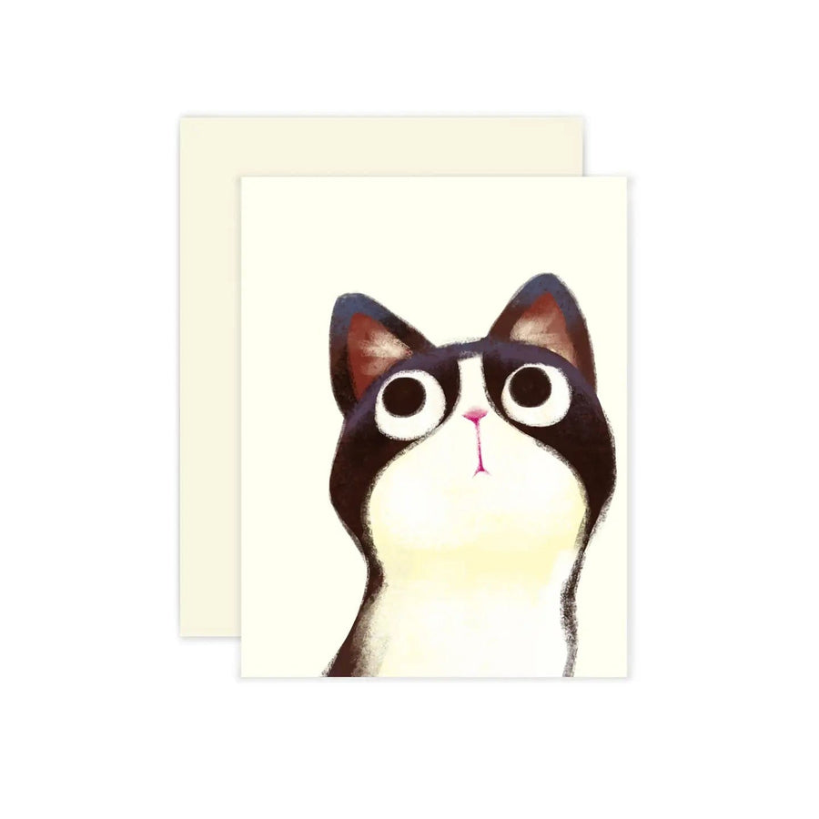 The Little Red House Greeting Card Tuxedo Cat Card