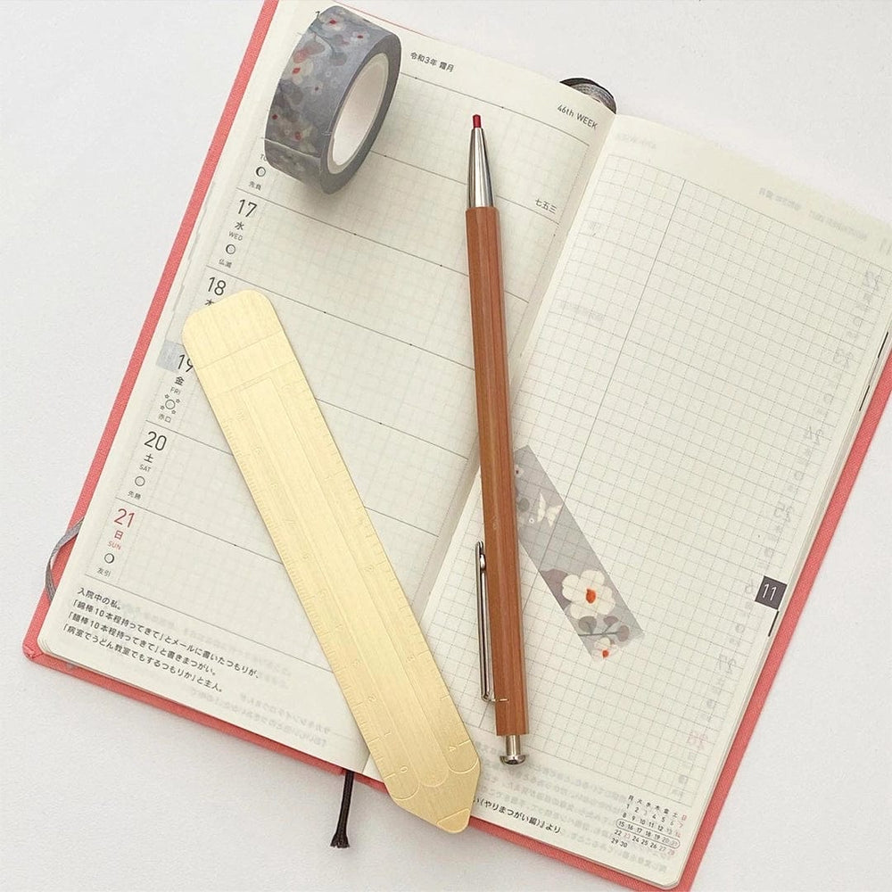 The Little Red House Ruler Pencil Shape Brass Ruler