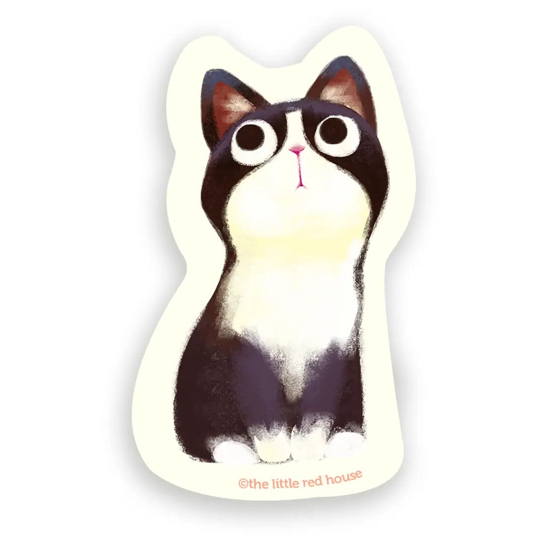 The Little Red House Sticker Tuxedo Cat Vinyl Sticker