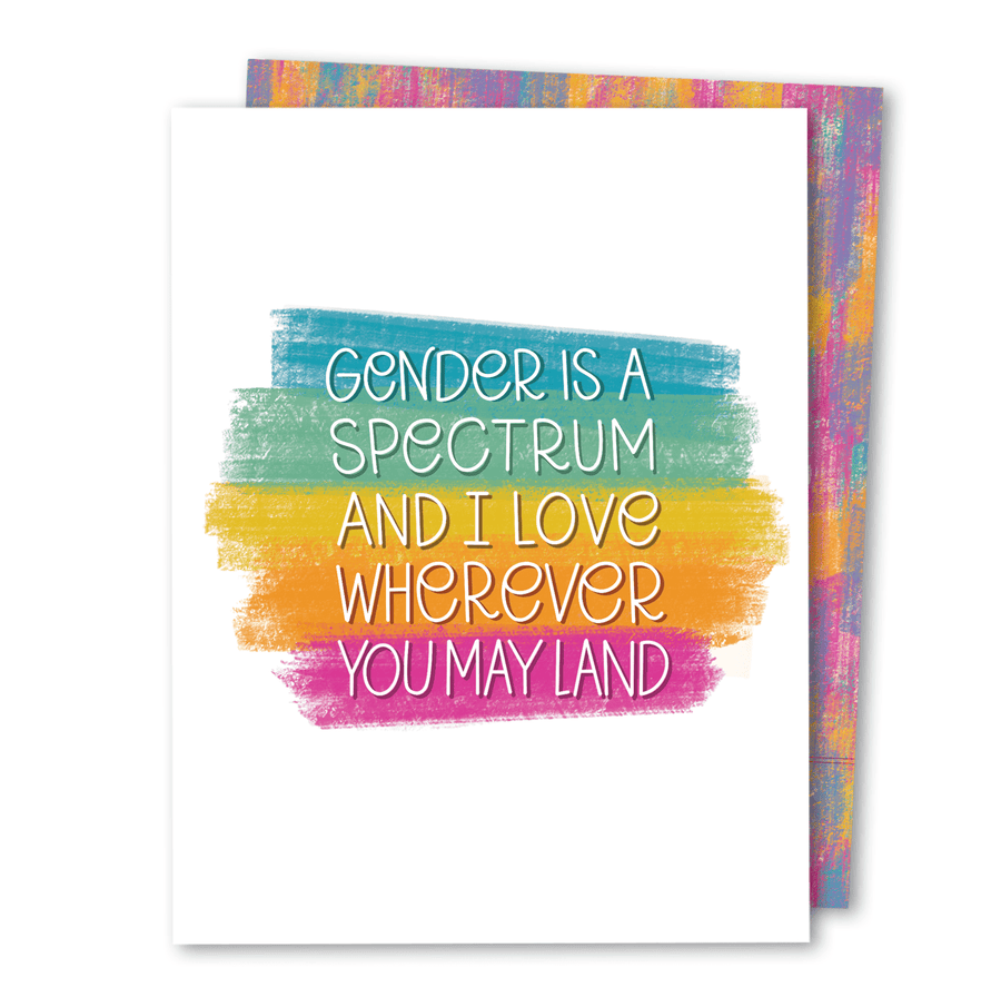 The Noble Paperie Card Gender is a Spectrum | LGBTQ Transgender Pride Support Card