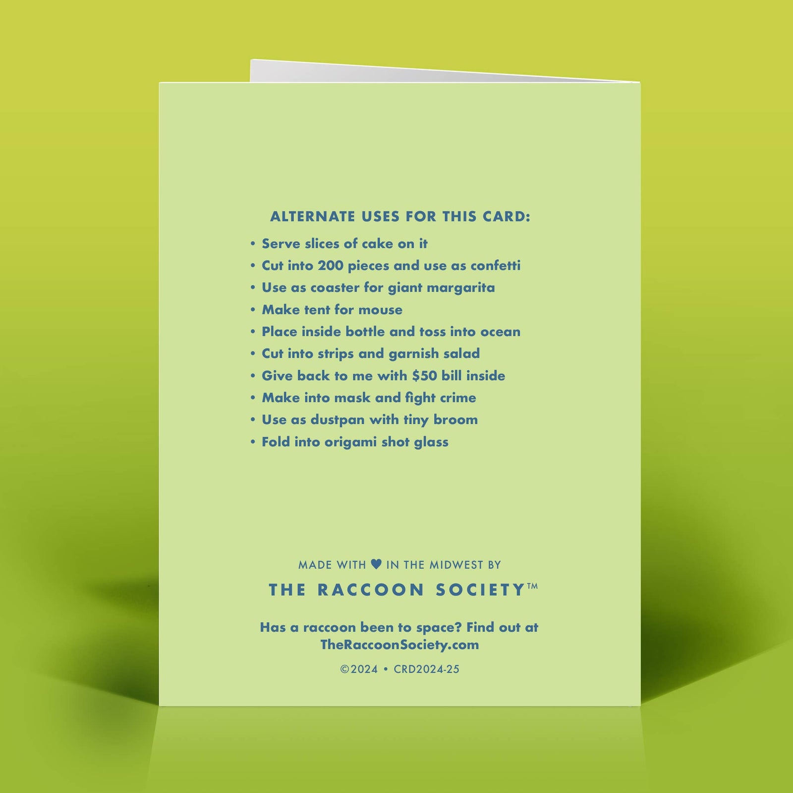 The Raccoon Society Cards Birthday Goals Card
