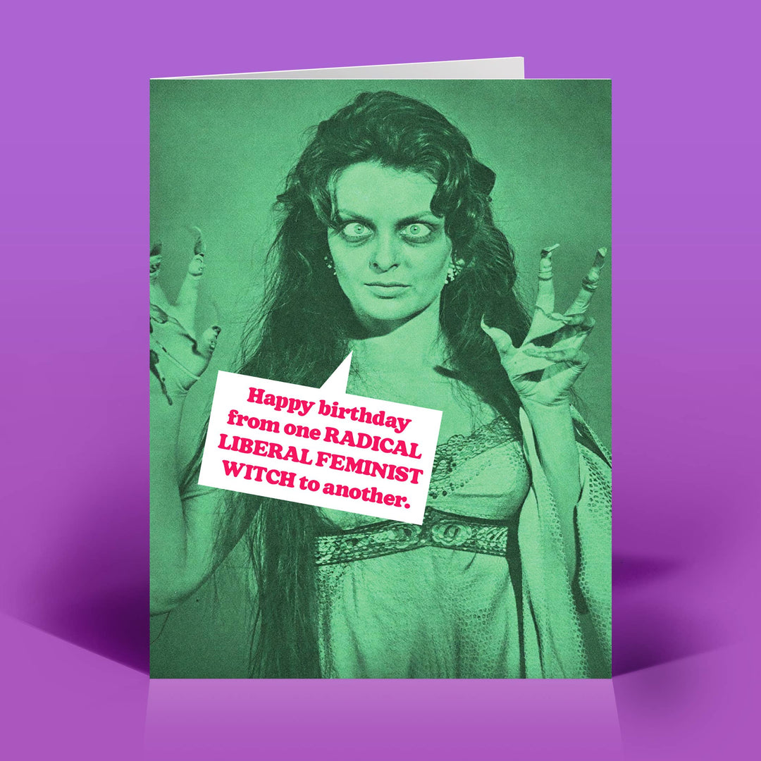 The Raccoon Society Cards Feminist Witch Birthday Card