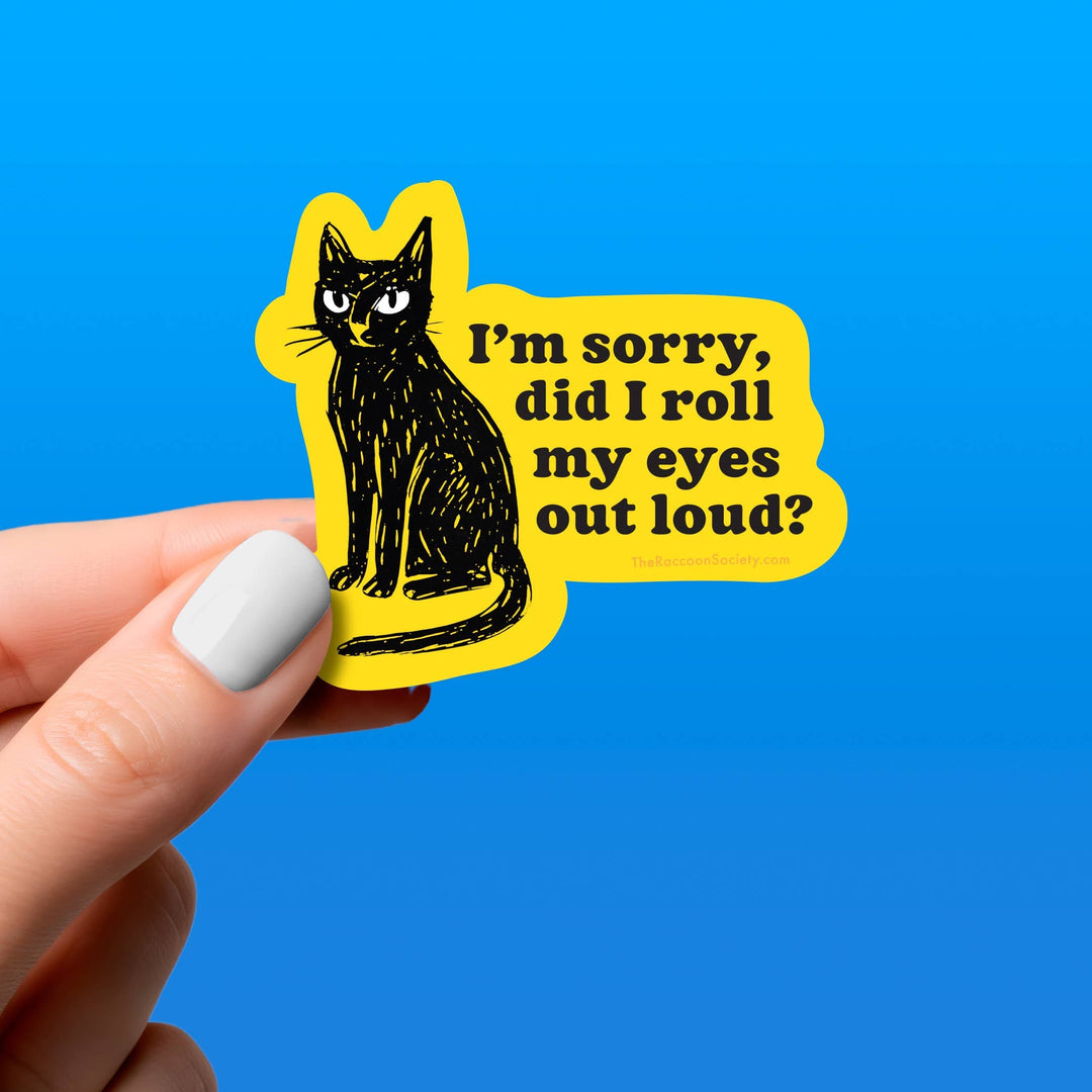 The Raccoon Society Cards Roll My Eyes Sticker