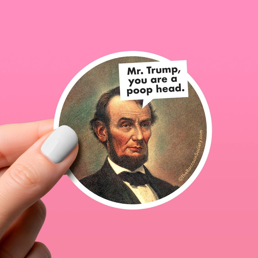 The Raccoon Society Cards Trump Poop Head Sticker