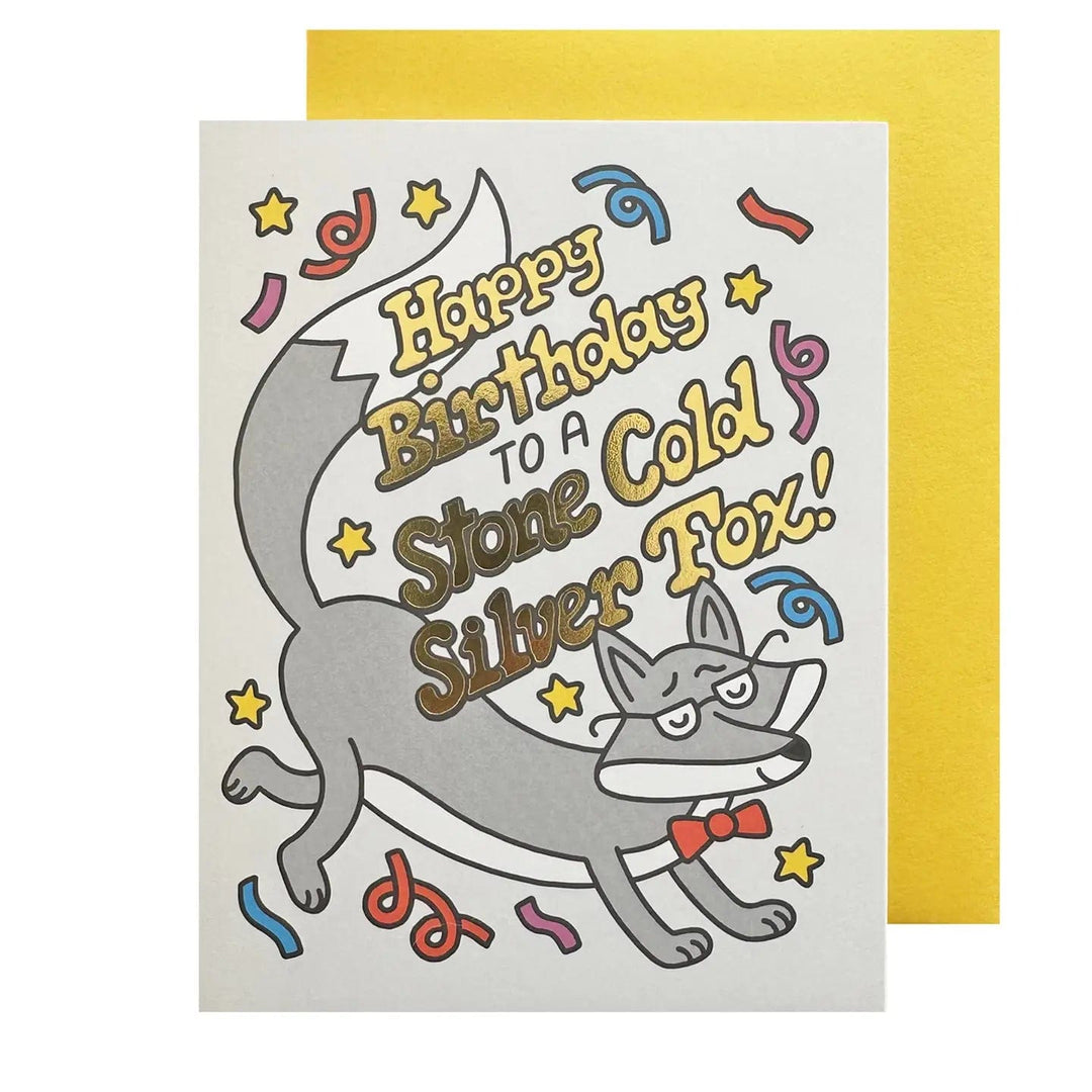 The Social Type Card Silver Fox Birthday Card