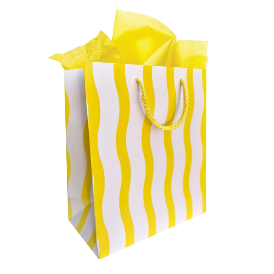 The Social Type Gift Bags Yellow Fussy Stripe Gift Bag